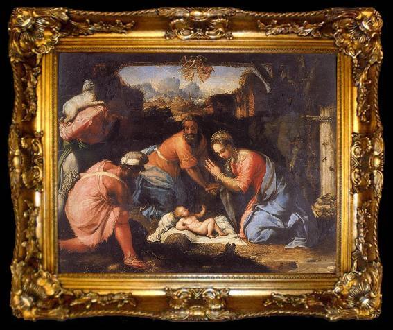 framed  Francesco Salviati The Adoration of the Shepherds, ta009-2